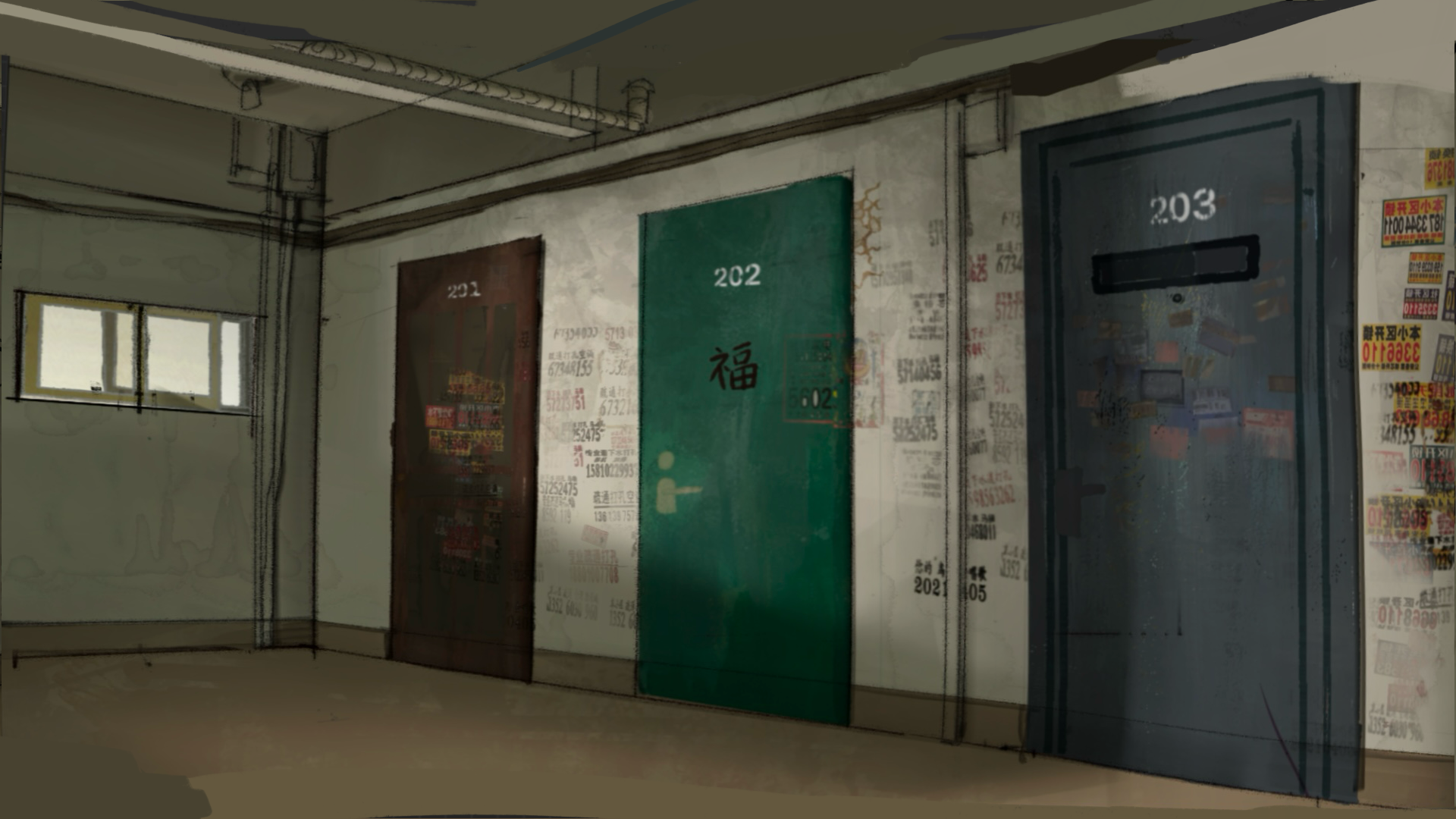 Alibi background art-direction revision by Rowena Chen