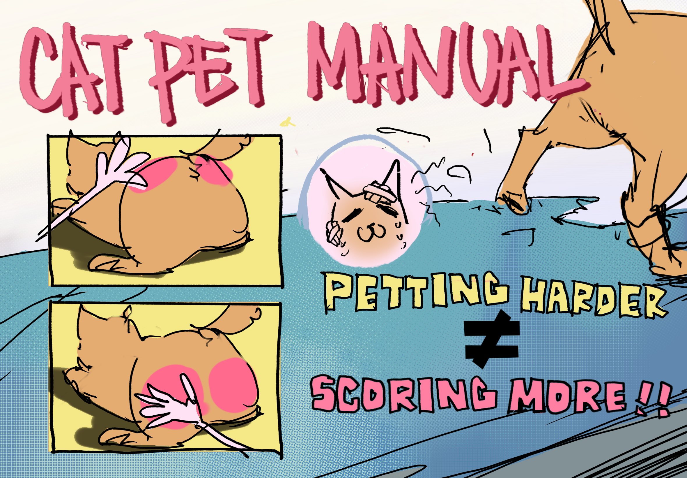 Printed How to Pet Your Cat instruction graphic
